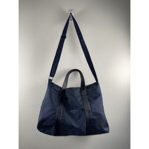 LARGE Jimmy Choo Parfums Luxury Bag Navy Nylon Leather Trim Shoulder Travel Tote